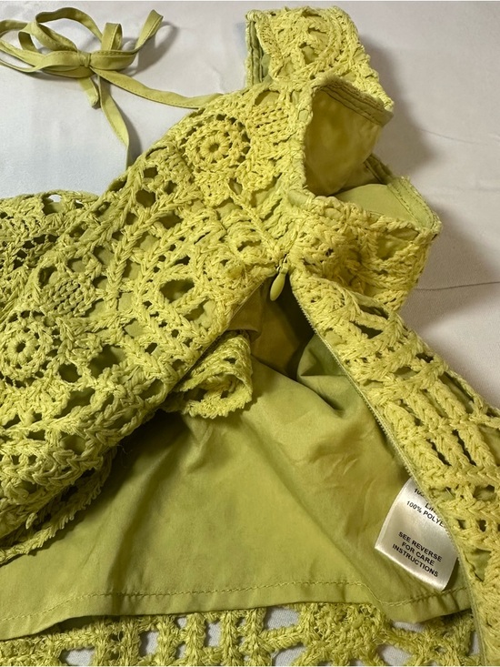 Vici Crochet Square Neck Crop Top in Lime - Picture 4 of 5